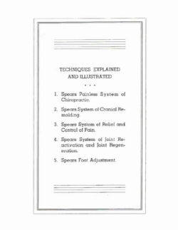 Spears Painless System of Chiropractic and Other Developments