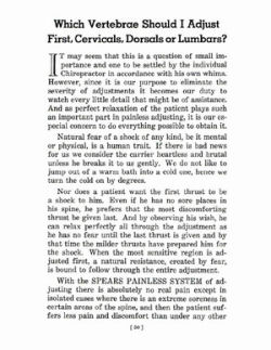 Spears Painless System of Chiropractic and Other Developments