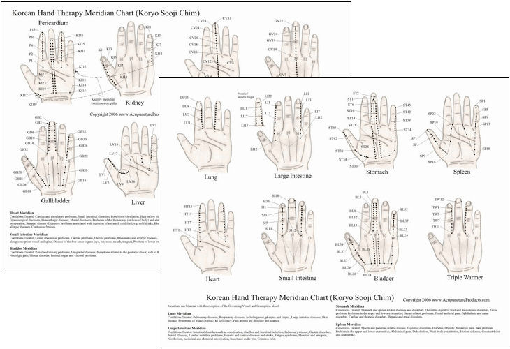 Korean Hand Therapy Meridian Chart