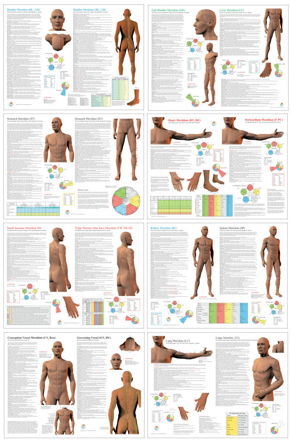 Meridian Pathways Points Poster Set