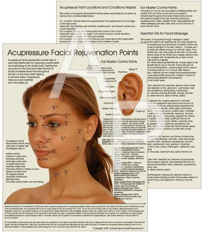 Facial Acupuncture Points Chart