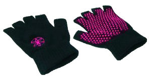 Gaiam Super Grippy Yoga Gloves with Pink Dots