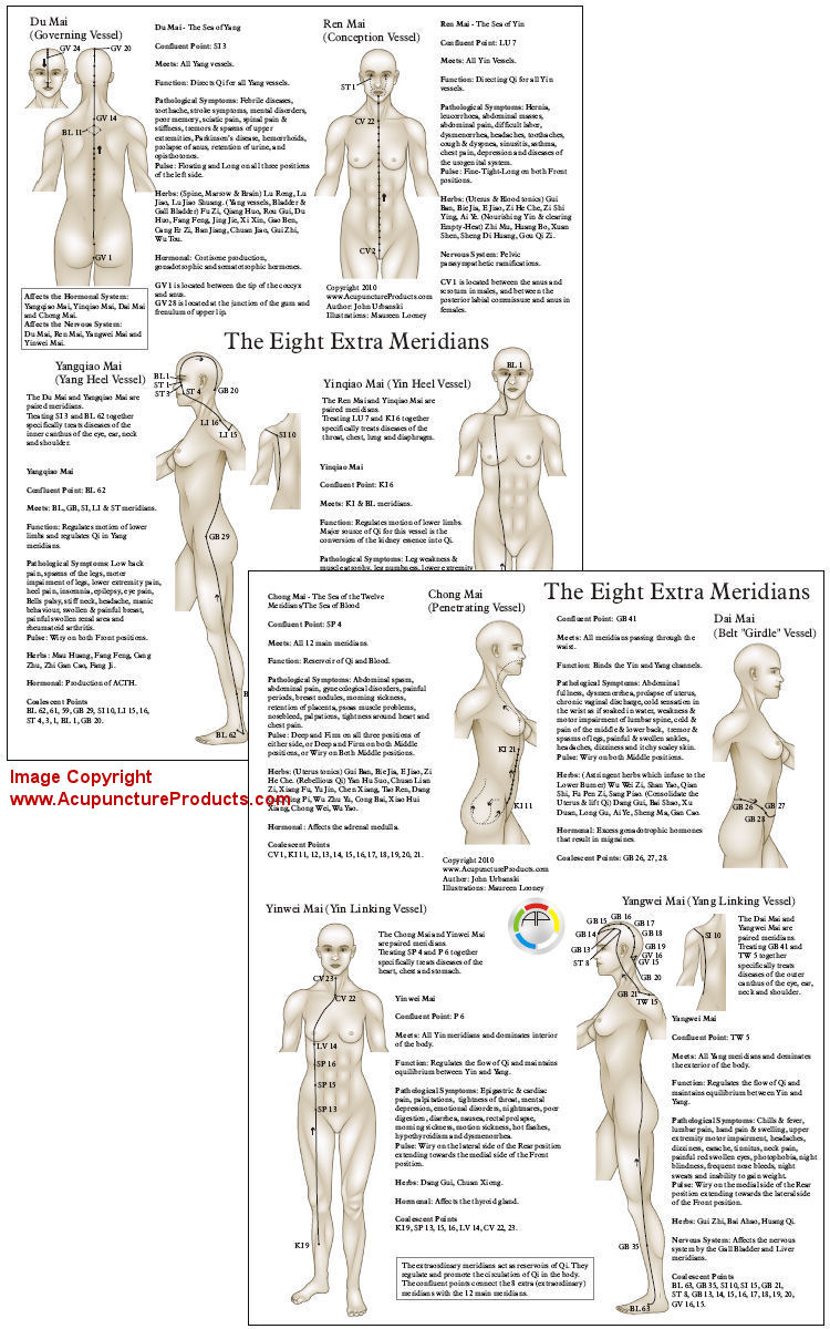 Eight Extraordinary Meridians Chart