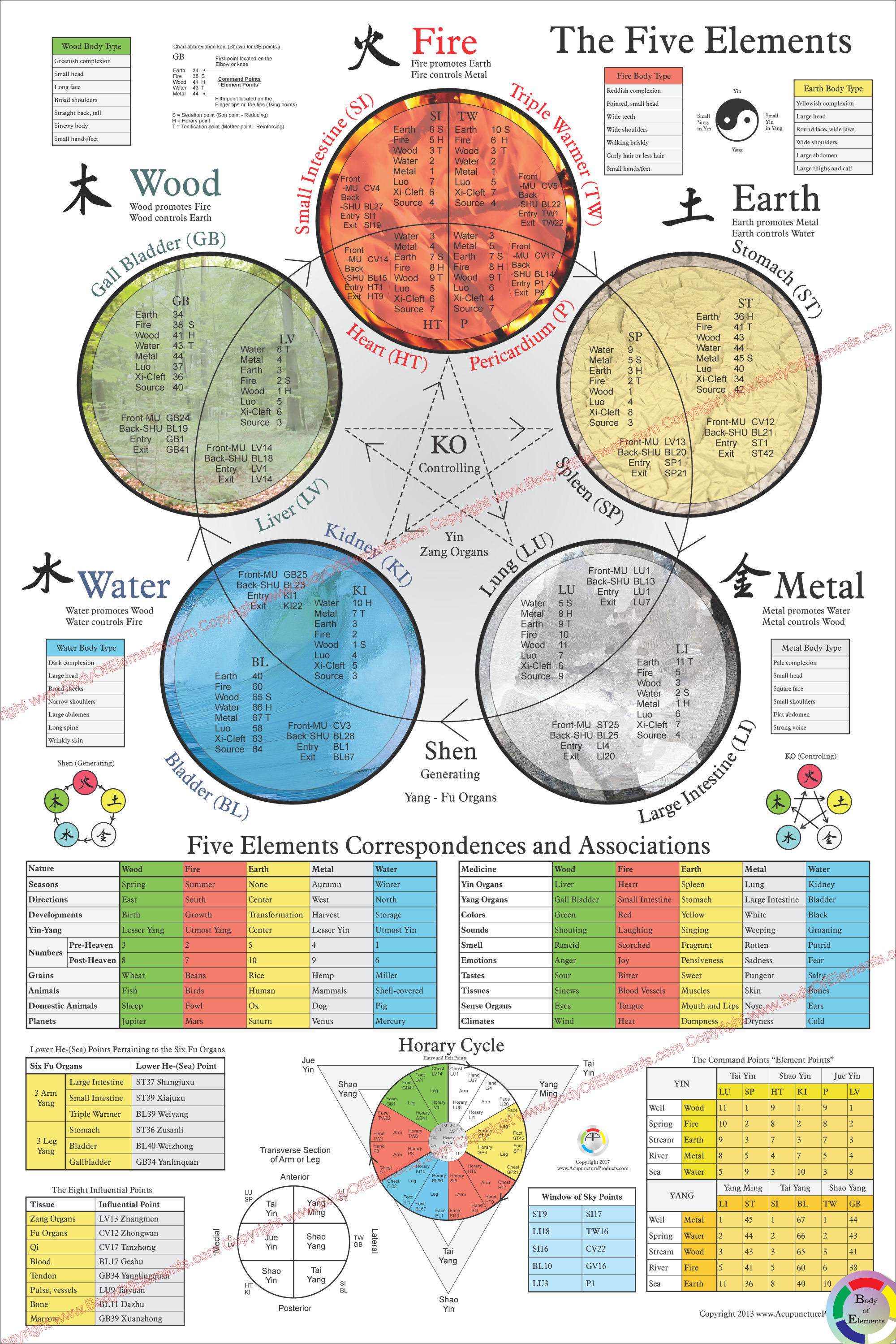 Five Elements Acupuncture Chart